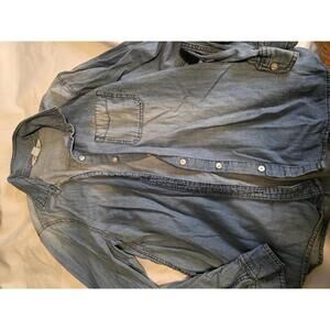 Used-Old Navy The Classic Shirt Denim Button-Up Shirt Size L